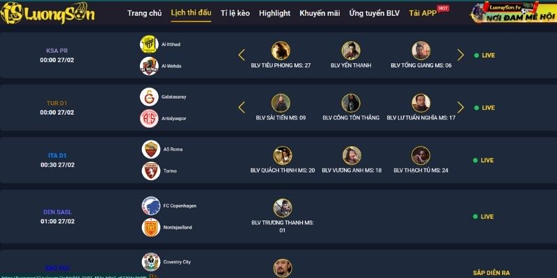 LuongSonTV : Xem Bóng Đá 4K, Miễn Phí, 0% Quảng Cáo, Quá Dễ 14 LuongSon TV trực tiếp bóng đá hôm nay luôn cập nhật lịch thi đấu và kết quả liên tục
